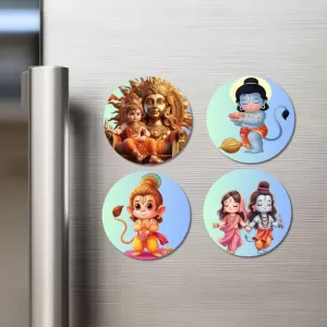 Shiva, Krishna, Hanuman, Rama, And Sita. Fridge Magnets – 4 Piece Set | 3 Inch Round Wall Fridge Decor (F22818) Shiva, Krishna, Hanuman, Rama, And Sita. Fridge Magnets – 4 Piece Set | 3 Inch Round Wall Fridge Decor (F22818)