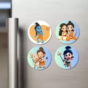 Shiva, Rama, Sita, And Nandi. Fridge Magnets – 4 Piece Set | 3 Inch Round Wall Fridge Decor (F22848) Shiva, Rama, Sita, And Nandi. Fridge Magnets – 4 Piece Set | 3 Inch Round Wall Fridge Decor (F22848)
