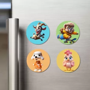 Zebra, Tiger, Lion, And Panda. Fridge Magnets – 4 Piece Set | 3 Inch Round Wall Fridge Decor (F22854) Zebra, Tiger, Lion, And Panda. Fridge Magnets – 4 Piece Set | 3 Inch Round Wall Fridge Decor (F22854)