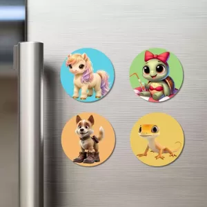 Eagle, Bear, Red Panda, And Hippo. Fridge Magnets – 4 Piece Set | 3 Inch Round Wall Fridge Decor (F22884) Eagle, Bear, Red Panda, And Hippo. Fridge Magnets – 4 Piece Set | 3 Inch Round Wall Fridge Decor (F22884)
