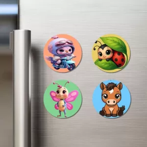 Alien, Ladybug, Butterfly, And Horse. Fridge Magnets – 4 Piece Set | 3 Inch Round Wall Fridge Decor (F22984) Alien, Ladybug, Butterfly, And Horse. Fridge Magnets – 4 Piece Set | 3 Inch Round Wall Fridge Decor (F22984)