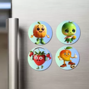 Pumpkin, Avocado, Strawberry, Orange Fridge Magnets – 4 Piece Set | 3 Inch Round Wall Fridge Decor (F23276) Pumpkin, Avocado, Strawberry, Orange Fridge Magnets – 4 Piece Set | 3 Inch Round Wall Fridge Decor (F23276)