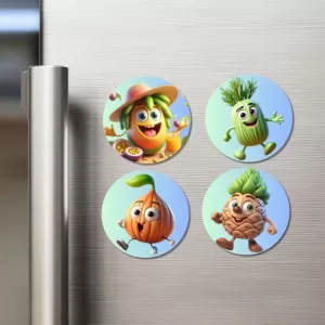 Passion Fruit, Fennel, Onion, Pineapple Fridge Magnets – 4 Piece Set | 3 Inch Round Wall Fridge Decor (F23281) Passion Fruit, Fennel, Onion, Pineapple Fridge Magnets – 4 Piece Set | 3 Inch Round Wall Fridge Decor (F23281)