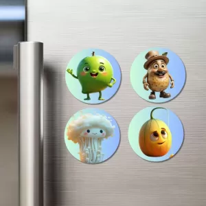 Mango, Potato, Cauliflower, Muskmelon Fridge Magnets – 4 Piece Set | 3 Inch Round Wall Fridge Decor (F23313) Mango, Potato, Cauliflower, Muskmelon Fridge Magnets – 4 Piece Set | 3 Inch Round Wall Fridge Decor (F23313)