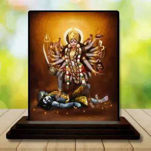 Car Dashboard Ma Goddess Kali Wooden Photo Stand 3x4 Inches, Compact & Stylish Spiritual Display For Car, Home & Office (Pack Of 1) (F48657) Car Dashboard Ma Goddess Kali Wooden Photo Stand 3x4 Inches, Compact & Stylish Spiritual Display For Car, Home & Office (Pack Of 1) (F48657)