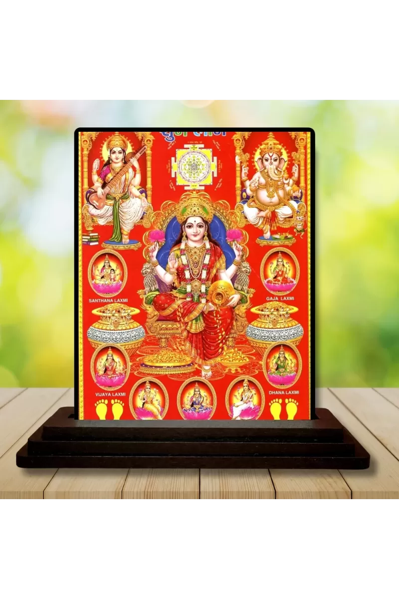 Car Dashboard Lord Ganesha Wooden Photo Stand  3x4 Inches, Compact & Stylish Spiritual Display For Car, Home & Office (Pack Of 1) (F48658)