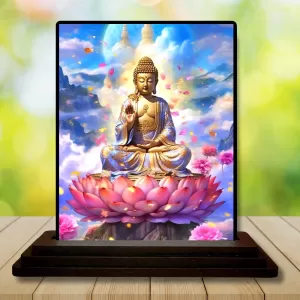 Car Dashboard Gautama Buddha Wooden Photo Stand 3x4 Inches, Compact & Stylish Spiritual Display For Car, Home & Office (Pack Of 1) (F48662) Car Dashboard Gautama Buddha Wooden Photo Stand 3x4 Inches, Compact & Stylish Spiritual Display For Car, Home & Office (Pack Of 1) (F48662)