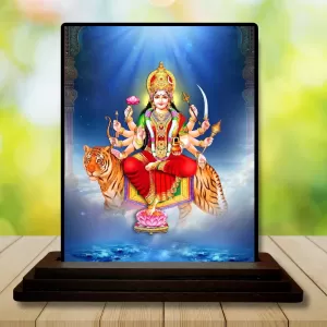 Car Dashboard Goddess Durga Wooden Photo Stand 3x4 Inches, Compact & Stylish Spiritual Display For Car, Home & Office (Pack Of 1) (F48664) Car Dashboard Goddess Durga Wooden Photo Stand 3x4 Inches, Compact & Stylish Spiritual Display For Car, Home & Office (Pack Of 1) (F48664)