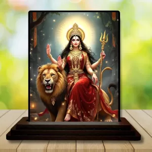 Car Dashboard Durga Wooden Photo Stand 3x4 Inches, Compact & Stylish Spiritual Display For Car, Home & Office (Pack Of 1) (F48666) Car Dashboard Durga Wooden Photo Stand 3x4 Inches, Compact & Stylish Spiritual Display For Car, Home & Office (Pack Of 1) (F48666)