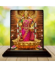 Car Dashboard Lakshmi Wooden Photo Stand  3x4 Inches, Compact & Stylish Spiritual Display For Car, Home & Office (Pack Of 1) (F48670)