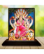 Car Dashboard Manasa Devi Wooden Photo Stand  3x4 Inches, Compact & Stylish Spiritual Display For Car, Home & Office (Pack Of 1) (F48676)