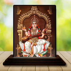 Car Dashboard Goddess Saraswati Wooden Photo Stand 3x4 Inches, Compact & Stylish Spiritual Display For Car, Home & Office (Pack Of 1) (F48683) Car Dashboard Goddess Saraswati Wooden Photo Stand 3x4 Inches, Compact & Stylish Spiritual Display For Car, Home & Office (Pack Of 1) (F48683)
