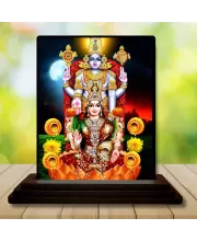 Car Dashboard Lord Ganesha Wooden Photo Stand  3x4 Inches, Compact & Stylish Spiritual Display For Car, Home & Office (Pack Of 1) (F48684)
