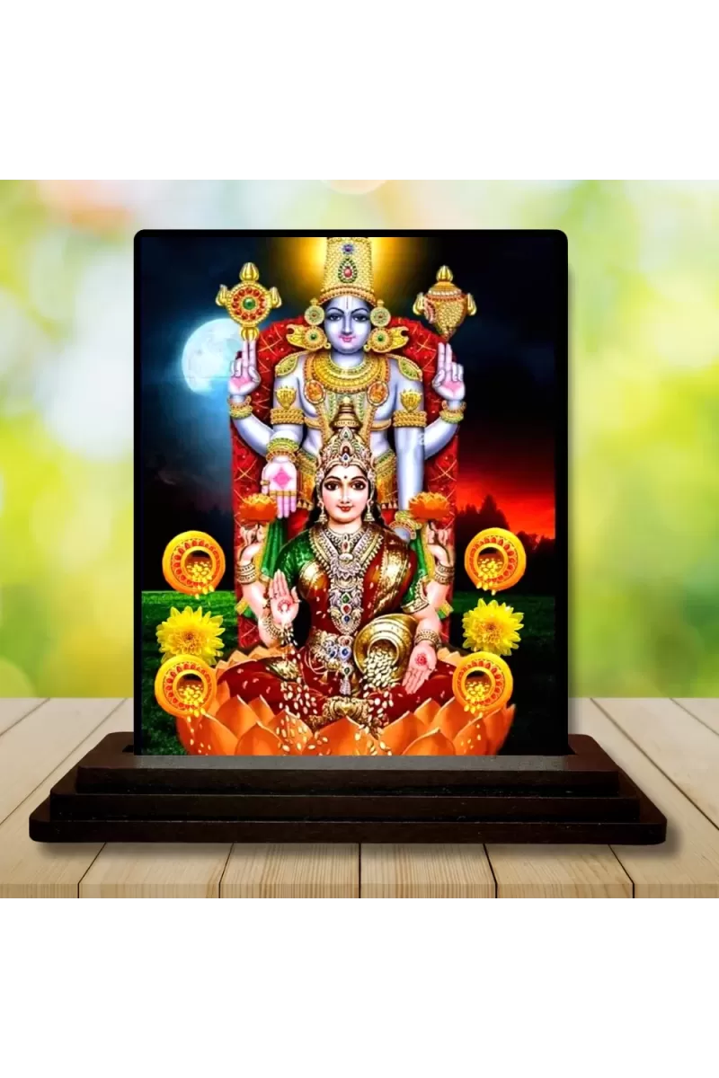 Car Dashboard Lord Ganesha Wooden Photo Stand  3x4 Inches, Compact & Stylish Spiritual Display For Car, Home & Office (Pack Of 1) (F48684)