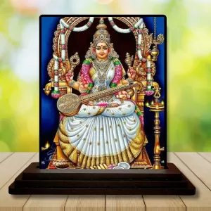 Car Dashboard Goddess Saraswati Wooden Photo Stand 3x4 Inches, Compact & Stylish Spiritual Display For Car, Home & Office (Pack Of 1) (F48685) Car Dashboard Goddess Saraswati Wooden Photo Stand 3x4 Inches, Compact & Stylish Spiritual Display For Car, Home & Office (Pack Of 1) (F48685)