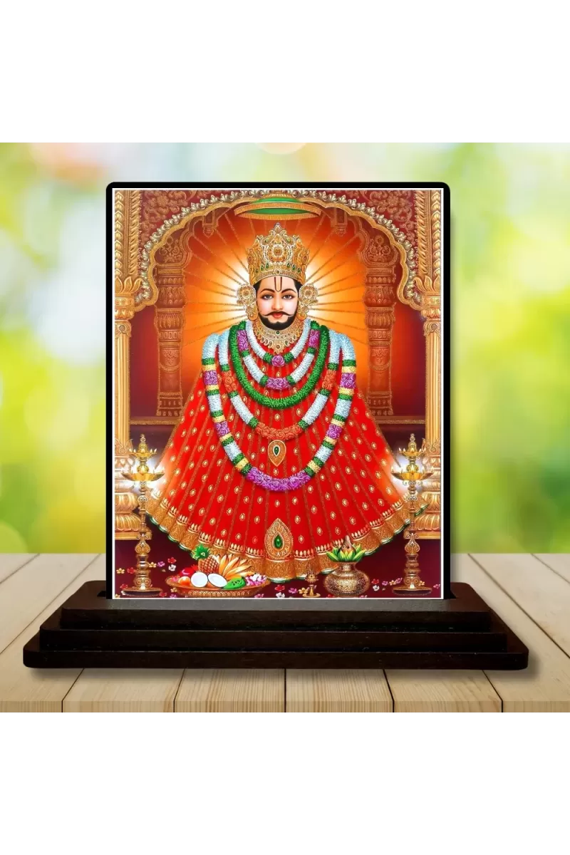 Car Dashboard Hanuman Wooden Photo Stand  3x4 Inches, Compact & Stylish Spiritual Display For Car, Home & Office (Pack Of 1) (F48688)