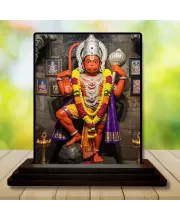 Car Dashboard Hanuman Wooden Photo Stand  3x4 Inches, Compact & Stylish Spiritual Display For Car, Home & Office (Pack Of 1) (F48689)
