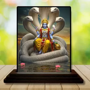 Car Dashboard Lord Vishnu Wooden Photo Stand 3x4 Inches, Compact & Stylish Spiritual Display For Car, Home & Office (Pack Of 1) (F48690) Car Dashboard Lord Vishnu Wooden Photo Stand 3x4 Inches, Compact & Stylish Spiritual Display For Car, Home & Office (Pack Of 1) (F48690)