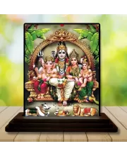 Car Dashboard Lord Shiva Wooden Photo Stand  3x4 Inches, Compact & Stylish Spiritual Display For Car, Home & Office (Pack Of 1) (F48699)
