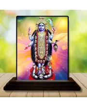 Car Dashboard Goddess Kali Wooden Photo Stand  3x4 Inches, Compact & Stylish Spiritual Display For Car, Home & Office (Pack Of 1) (F48706)
