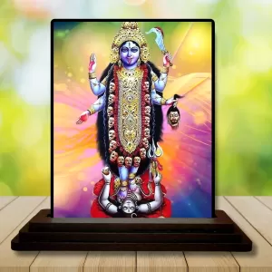 Car Dashboard Goddess Kali Wooden Photo Stand 3x4 Inches, Compact & Stylish Spiritual Display For Car, Home & Office (Pack Of 1) (F48706) Car Dashboard Goddess Kali Wooden Photo Stand 3x4 Inches, Compact & Stylish Spiritual Display For Car, Home & Office (Pack Of 1) (F48706)