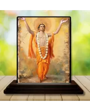 Car Dashboard Shree Krishna Wooden Photo Stand  3x4 Inches, Compact & Stylish Spiritual Display For Car, Home & Office (Pack Of 1) (F48707)