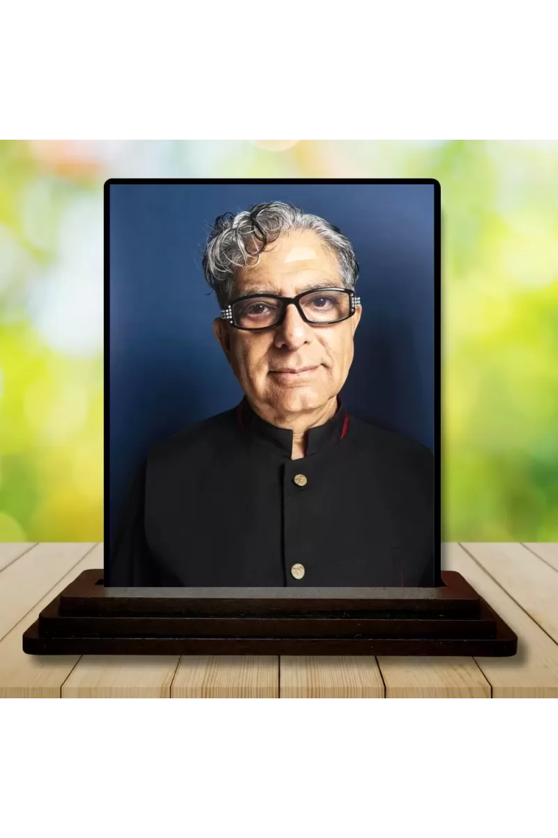 Car Dashboard Deepak Chopra Wooden Photo Stand  3x4 Inches, Compact & Stylish Spiritual Display For Car, Home & Office (Pack Of 1) (F48708)