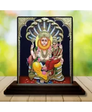 Car Dashboard Narasimha Wooden Photo Stand  3x4 Inches, Compact & Stylish Spiritual Display For Car, Home & Office (Pack Of 1) (F48709)