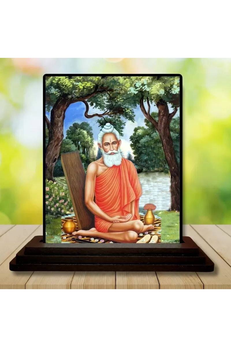 Car Dashboard Maharishi Mahesh Yogi Wooden Photo Stand  3x4 Inches, Compact & Stylish Spiritual Display For Car, Home & Office (Pack Of 1) (F48718)