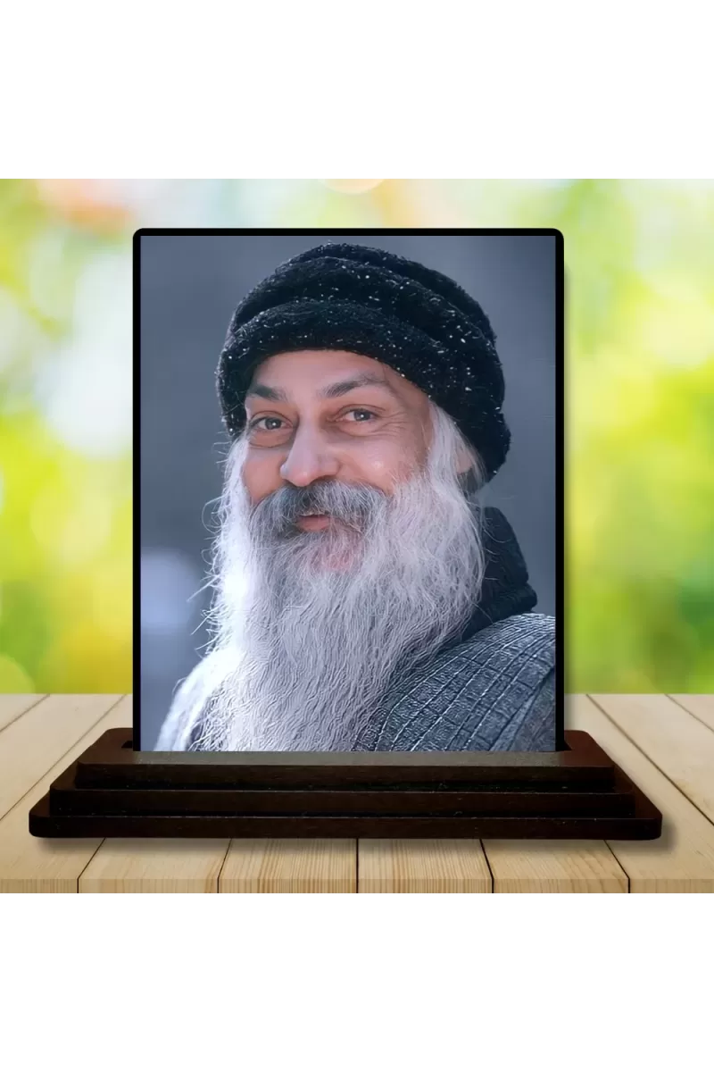 Car Dashboard Osho Wooden Photo Stand  3x4 Inches, Compact & Stylish Spiritual Display For Car, Home & Office (Pack Of 1) (F48721)