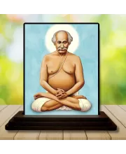 Car Dashboard Shree Ramkrishna Wooden Photo Stand  3x4 Inches, Compact & Stylish Spiritual Display For Car, Home & Office (Pack Of 1) (F48724)