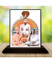 Car Dashboard Shree Ramkrishna Wooden Photo Stand  3x4 Inches, Compact & Stylish Spiritual Display For Car, Home & Office (Pack Of 1) (F48726)