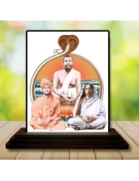 Car Dashboard Shree Ramkrishna Wooden Photo Stand  3x4 Inches, Compact & Stylish Spiritual Display For Car, Home & Office (Pack Of 1) (F48726)