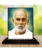 Car Dashboard Narayana Guru Wooden Photo Stand  3x4 Inches, Compact & Stylish Spiritual Display For Car, Home & Office (Pack Of 1) (F48727)