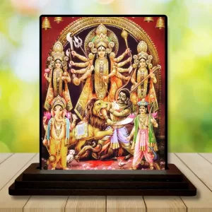 Car Dashboard Goddess Durga Wooden Photo Stand 3x4 Inches, Compact & Stylish Spiritual Display For Car, Home & Office (Pack Of 1) (F48732) Car Dashboard Goddess Durga Wooden Photo Stand 3x4 Inches, Compact & Stylish Spiritual Display For Car, Home & Office (Pack Of 1) (F48732)