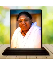 Car Dashboard Mata Amritanandamayi Wooden Photo Stand  3x4 Inches, Compact & Stylish Spiritual Display For Car, Home & Office (Pack Of 1) (F48737)