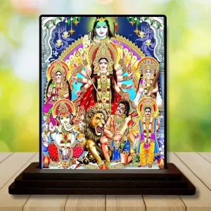Car Dashboard Goddess Durga Wooden Photo Stand 3x4 Inches, Compact & Stylish Spiritual Display For Car, Home & Office (Pack Of 1) (F48742) Car Dashboard Goddess Durga Wooden Photo Stand 3x4 Inches, Compact & Stylish Spiritual Display For Car, Home & Office (Pack Of 1) (F48742)