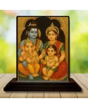 Car Dashboard Lord Shiva Wooden Photo Stand  3x4 Inches, Compact & Stylish Spiritual Display For Car, Home & Office (Pack Of 1) (F48744)