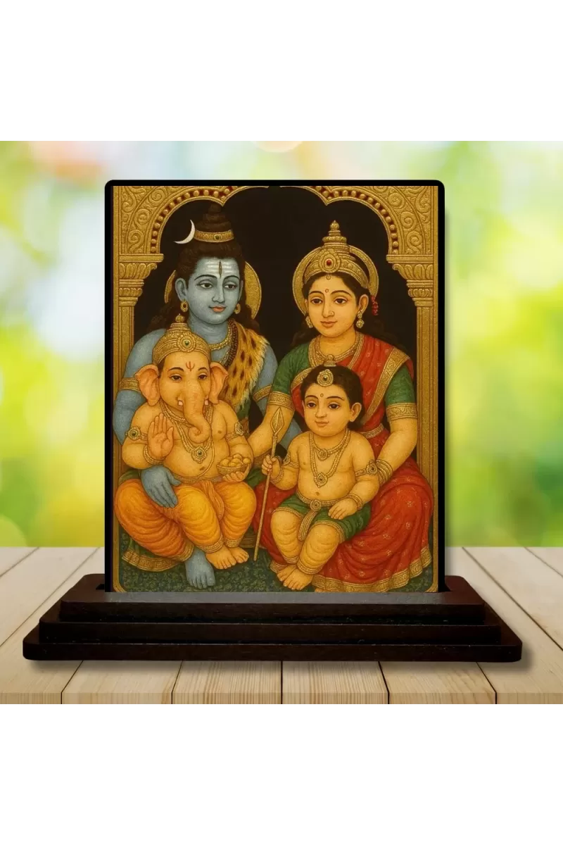 Car Dashboard Lord Shiva Wooden Photo Stand  3x4 Inches, Compact & Stylish Spiritual Display For Car, Home & Office (Pack Of 1) (F48744)
