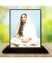 Car Dashboard Maa Sarada Wooden Photo Stand  3x4 Inches, Compact & Stylish Spiritual Display For Car, Home & Office (Pack Of 1) (F48745)