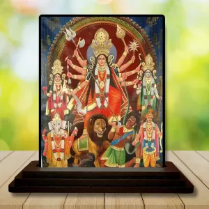 Car Dashboard Goddess Durga Wooden Photo Stand 3x4 Inches, Compact & Stylish Spiritual Display For Car, Home & Office (Pack Of 1) (F48746) Car Dashboard Goddess Durga Wooden Photo Stand 3x4 Inches, Compact & Stylish Spiritual Display For Car, Home & Office (Pack Of 1) (F48746)