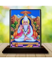 Car Dashboard Sai Baba Wooden Photo Stand  3x4 Inches, Compact & Stylish Spiritual Display For Car, Home & Office (Pack Of 1) (F48748)