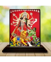 Car Dashboard Goddess Kali Wooden Photo Stand  3x4 Inches, Compact & Stylish Spiritual Display For Car, Home & Office (Pack Of 1) (F48749)