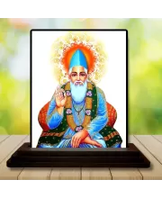 Car Dashboard Guru Nanak Wooden Photo Stand  3x4 Inches, Compact & Stylish Spiritual Display For Car, Home & Office (Pack Of 1) (F48750)