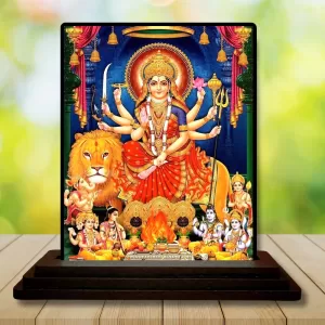 Car Dashboard Goddess Durga Wooden Photo Stand 3x4 Inches, Compact & Stylish Spiritual Display For Car, Home & Office (Pack Of 1) (F48751) Car Dashboard Goddess Durga Wooden Photo Stand 3x4 Inches, Compact & Stylish Spiritual Display For Car, Home & Office (Pack Of 1) (F48751)