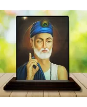 Car Dashboard Sai Baba Wooden Photo Stand  3x4 Inches, Compact & Stylish Spiritual Display For Car, Home & Office (Pack Of 1) (F48752)
