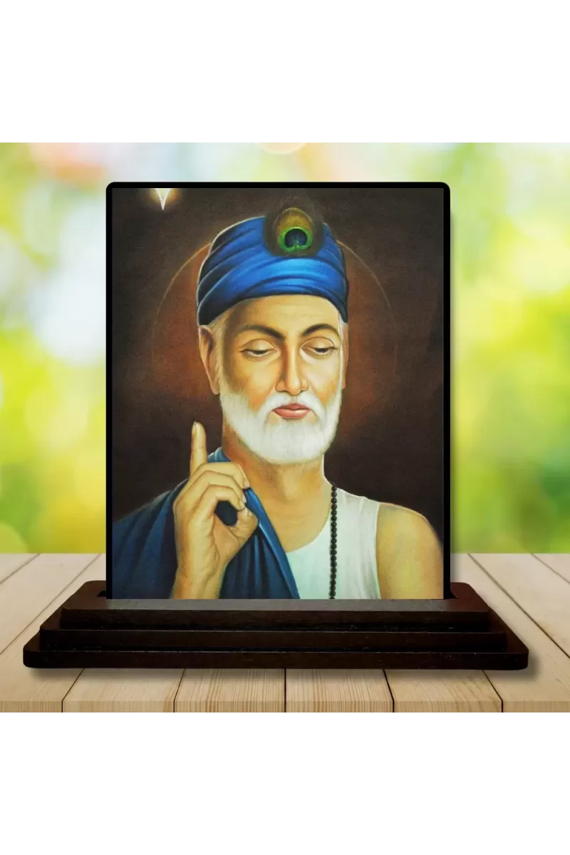 Car Dashboard Sai Baba Wooden Photo Stand  3x4 Inches, Compact & Stylish Spiritual Display For Car, Home & Office (Pack Of 1) (F48752)