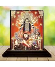 Car Dashboard Goddess Kali Wooden Photo Stand  3x4 Inches, Compact & Stylish Spiritual Display For Car, Home & Office (Pack Of 1) (F48753)