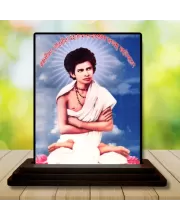 Car Dashboard Swami Jagatbandhu Wooden Photo Stand  3x4 Inches, Compact & Stylish Spiritual Display For Car, Home & Office (Pack Of 1) (F48757)