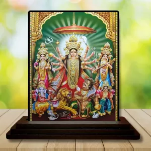 Car Dashboard Goddess Durga Wooden Photo Stand 3x4 Inches, Compact & Stylish Spiritual Display For Car, Home & Office (Pack Of 1) (F48759) Car Dashboard Goddess Durga Wooden Photo Stand 3x4 Inches, Compact & Stylish Spiritual Display For Car, Home & Office (Pack Of 1) (F48759)
